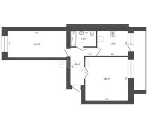 2-к квартира, вторичка, 55м2, 3/5 этаж