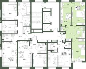 2-к квартира, вторичка, 61м2, 2/18 этаж