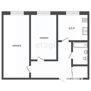 2-к квартира, вторичка, 42м2, 1/5 этаж