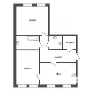 2-к квартира, вторичка, 72м2, 1/4 этаж