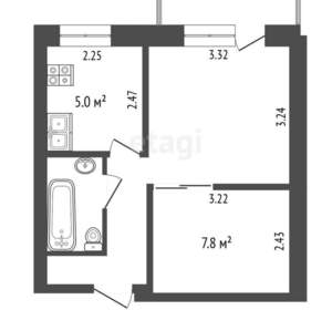 1-к квартира, вторичка, 28м2, 2/5 этаж