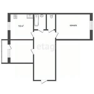 2-к квартира, вторичка, 48м2, 5/5 этаж
