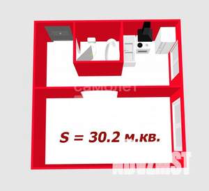 1-к квартира, вторичка, 30м2, 1/5 этаж