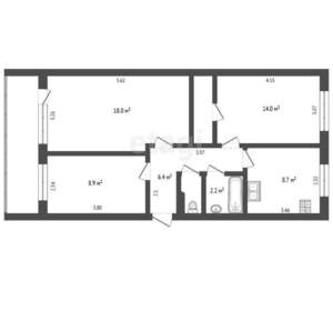 3-к квартира, вторичка, 62м2, 7/9 этаж