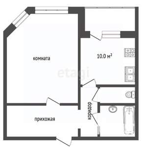 1-к квартира, вторичка, 43м2, 16/16 этаж