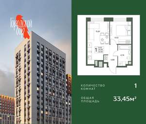 1-к квартира, вторичка, 33м2, 2/18 этаж