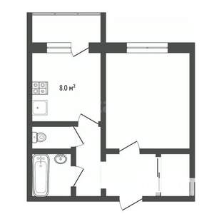 1-к квартира, вторичка, 43м2, 5/16 этаж