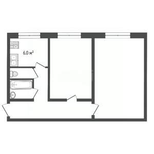 2-к квартира, вторичка, 43м2, 2/4 этаж