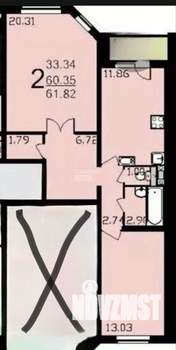 2-к квартира, вторичка, 60м2, 14/17 этаж