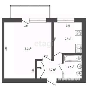 1-к квартира, вторичка, 32м2, 5/5 этаж