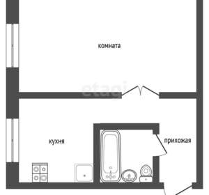 1-к квартира, вторичка, 30м2, 3/5 этаж