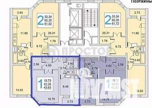 1-к квартира, вторичка, 43м2, 9/16 этаж