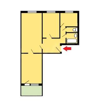3-к квартира, вторичка, 76м2, 7/9 этаж
