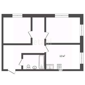 2-к квартира, вторичка, 44м2, 5/5 этаж