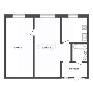 2-к квартира, вторичка, 43м2, 2/3 этаж