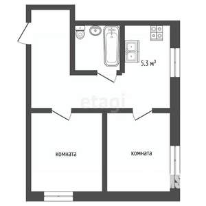 2-к квартира, вторичка, 41м2, 4/5 этаж