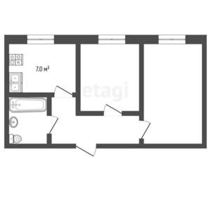 2-к квартира, вторичка, 56м2, 1/2 этаж