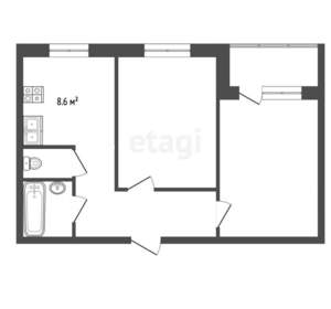 2-к квартира, вторичка, 49м2, 8/9 этаж