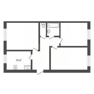 3-к квартира, вторичка, 64м2, 1/8 этаж