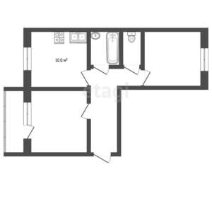 2-к квартира, вторичка, 48м2, 4/5 этаж