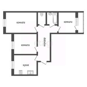 3-к квартира, вторичка, 62м2, 1/9 этаж