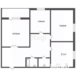 3-к квартира, вторичка, 65м2, 3/16 этаж